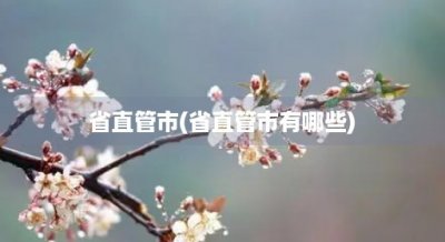 ​省直管市(省直管市有哪些)