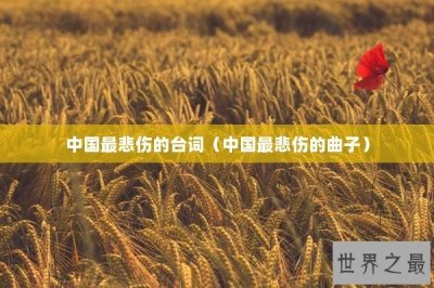 ​中国最悲伤的台词（中国最悲伤的曲子）