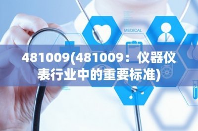 ​481009(481009：仪器仪表行业中的重要标准)