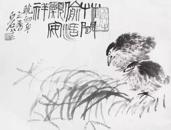 齐白石的画100幅（齐白石五幅画五个典故）(4)