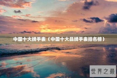 ​中国十大牌手表（中国十大品牌手表排名榜）