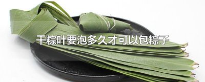 ​干粽叶要泡多久才可以包粽子