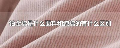 ​铂金棉和纯棉哪一种面料好 铂金纯棉是什么意思