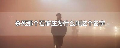 ​杀死那个石家庄为什么叫这个名字