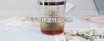 ​冷萃杯是什么意思