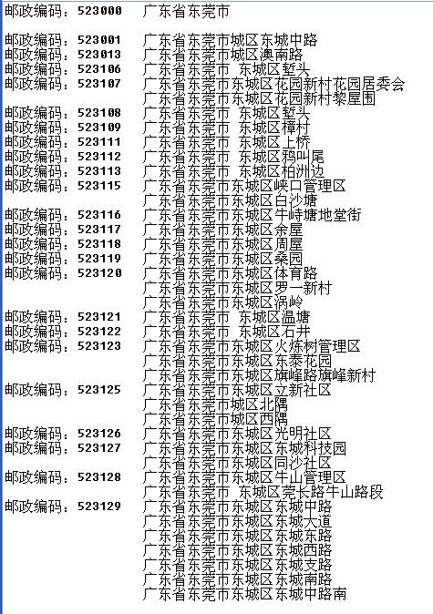 东莞邮政编码（东莞各乡镇的邮政编码）