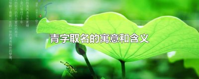 ​青字取名的寓意和含义