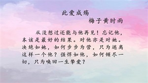 梅子黄时雨民国三部曲 小说(梅子黄时雨的作品现言)