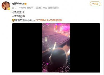 方媛带娃去看郭富城演唱会 小女儿边跟唱边摇晃萌态十足