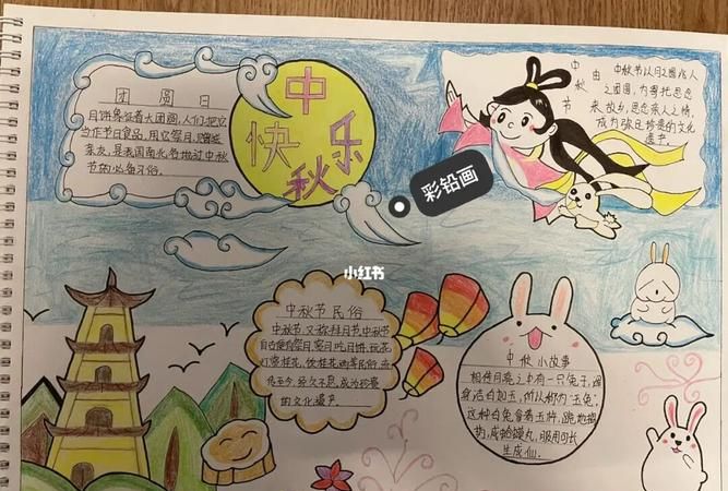 三年级中秋节手抄报怎么写和画
