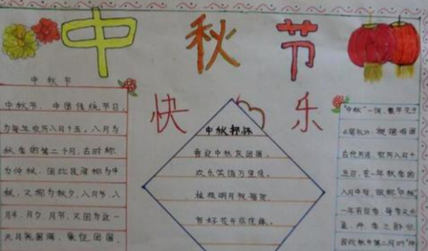 三年级手抄报中秋节,中秋节手抄报一等奖 第一名三年级图7