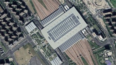 ​航拍杭州东站，“钱江潮”特色设计主题，华东最大高铁站之一