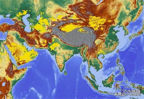 地图看世界沙漠和沙地分布:亚洲非洲大洋洲最多,欧洲没有沙漠