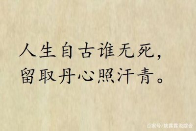 ​留取丹心照汗青的上一句（人生自古谁无死）