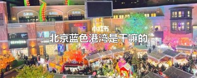 ​北京蓝色港湾是干嘛的