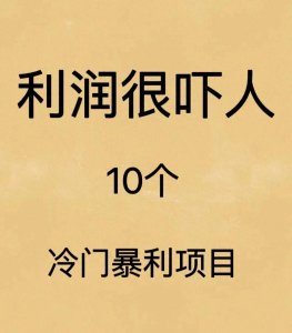 想创业的来看看，十大冷门但暴利的项目